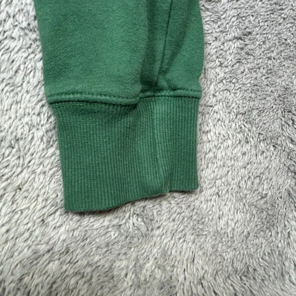 NORTH FACE Hoodie Men's M Green Black Stripe Outdoor Hiking Sweatshirt *HOLE